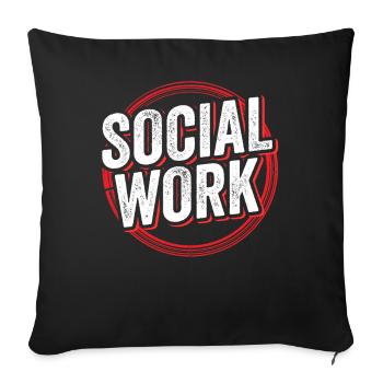Travail social Travailleur social Profession Travail social - Housse de coussin décorative 45 x 45 cm - noir - Devant