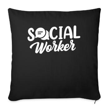 Social Worker Occupation Social Worker Social Work - Sofa pillowcase 17,3'' x 17,3'' (45 x 45 cm) - black - Front