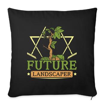 Future landscaper - Sofa pillowcase 17,3'' x 17,3'' (45 x 45 cm) - black - Front