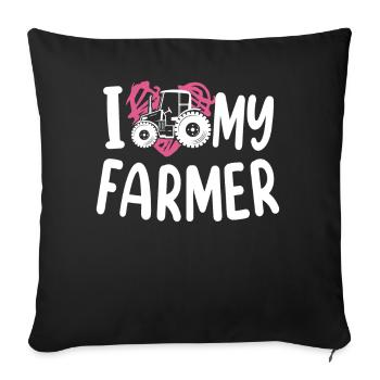 Farming Farmer Wife Girl - Sofakissenbezug 45 x 45 cm - Schwarz - Vorne