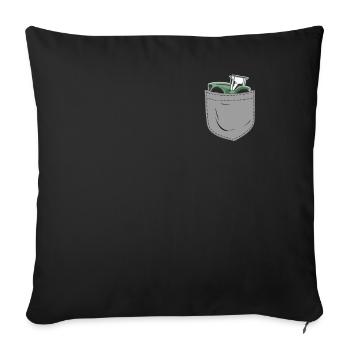 Tracteur de poche agricole agricole - Housse de coussin décorative 45 x 45 cm - noir - Devant