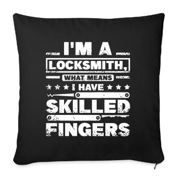 Skilled fingers locksmith - Sofa pillowcase 17,3'' x 17,3'' (45 x 45 cm) - black - Front