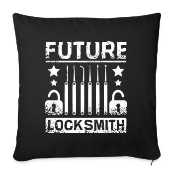 Future Locksmith - Sofa pillowcase 17,3'' x 17,3'' (45 x 45 cm) - black - Front
