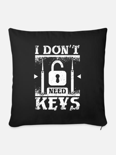 I don't need keys locksmith - Sofakissenbezug 45 x 45 cm - Schwarz
