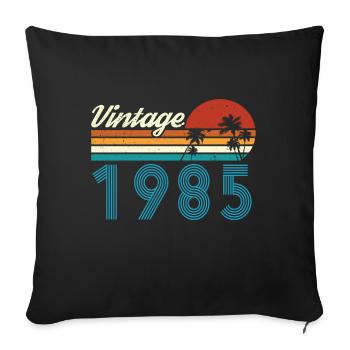 Vintage 1985 Vintage Anniversaire Rétro Vintage - Housse de coussin décorative 45 x 45 cm - noir - Devant