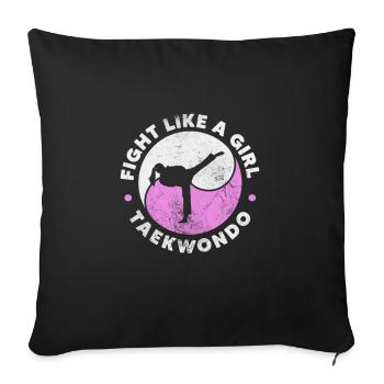 Taekwondo Girl - Sofa pillowcase 17,3'' x 17,3'' (45 x 45 cm) - black - Front