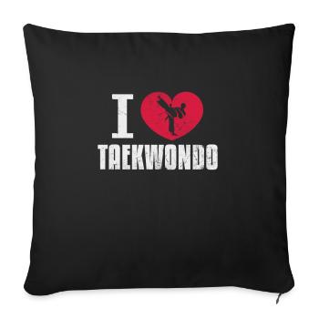 Taekwondo - Housse de coussin décorative 45 x 45 cm - noir - Devant