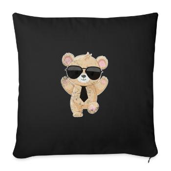 Nounours - Housse de coussin décorative 45 x 45 cm - noir - Devant