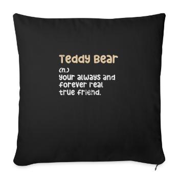Nounours - Housse de coussin décorative 45 x 45 cm - noir - Devant