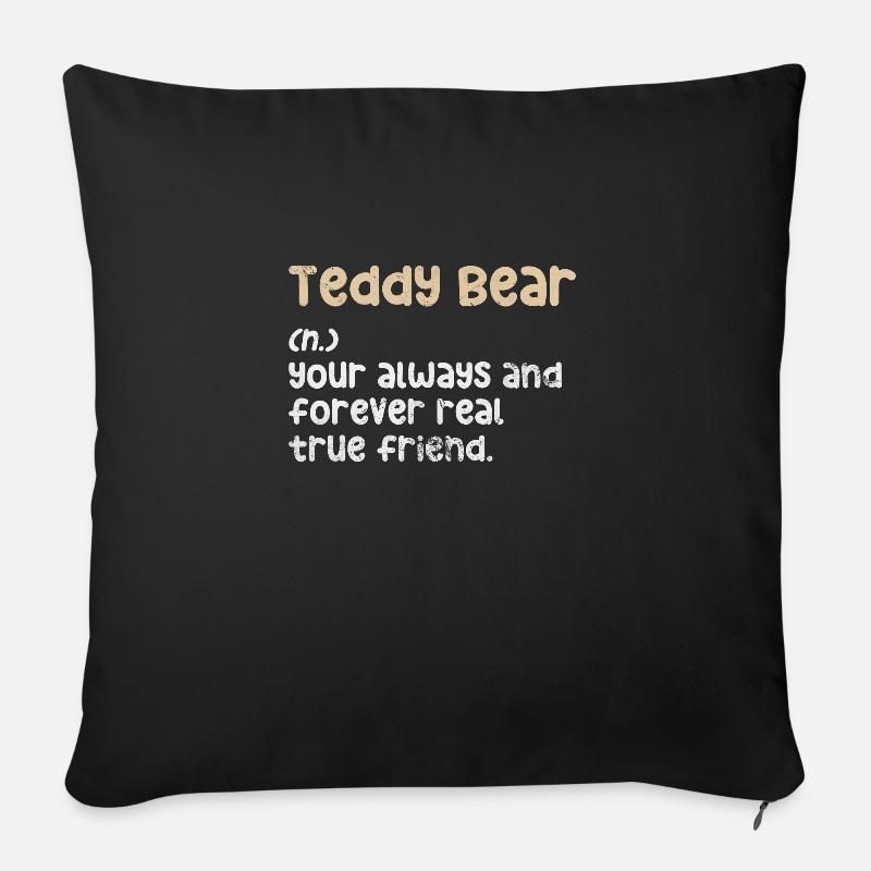 Teddybär - Sofakissenbezug 45 x 45 cm - Schwarz