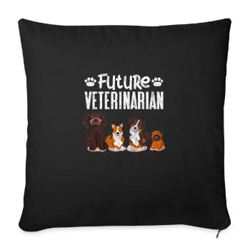 Veterinarian Veterinary Medicine Veterinarian Veterinary Gift - Sofa pillowcase 17,3'' x 17,3'' (45 x 45 cm) - black - Front