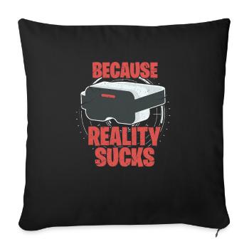 VR Réalité Virtuelle Gamer Cadeau - Housse de coussin décorative 45 x 45 cm - noir - Devant