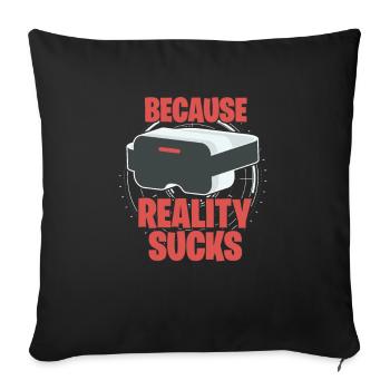VR Virtual Reality - Sofakissenbezug 45 x 45 cm - Schwarz - Vorne
