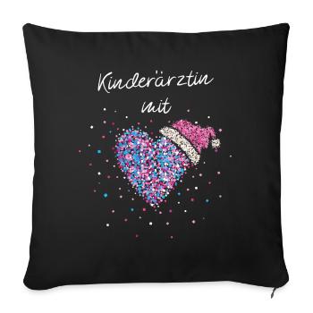 Kinderärztin Mit Herz Pädiatrie Weihnachtsfeier - Sofakissenbezug 45 x 45 cm - Schwarz - Vorne