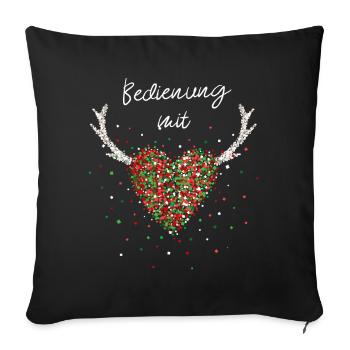 Bedienung Mit Herz Kellnerin Weihnachtsfeier X-Mas - Sofakissenbezug 45 x 45 cm - Schwarz - Vorne