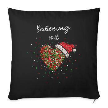 Bedienung Mit Herz Kellnerin Weihnachten Nikolaus - Sofakissenbezug 45 x 45 cm - Schwarz - Vorne
