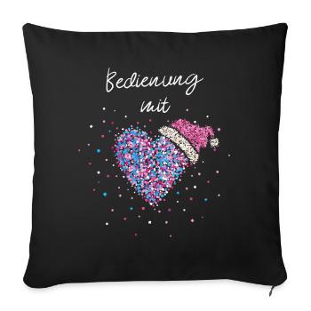 Bedienung Mit Herz Kellnerin Weihnachten Christmas - Sofakissenbezug 45 x 45 cm - Schwarz - Vorne