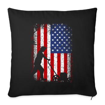 Usa american flag landscapers 4th of july - Sofa pillowcase 17,3'' x 17,3'' (45 x 45 cm) - black - Front