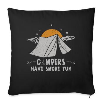 Campers Have Smore Fun Outdoor Camp Camping - Sofa pillowcase 17,3'' x 17,3'' (45 x 45 cm) - black - Front