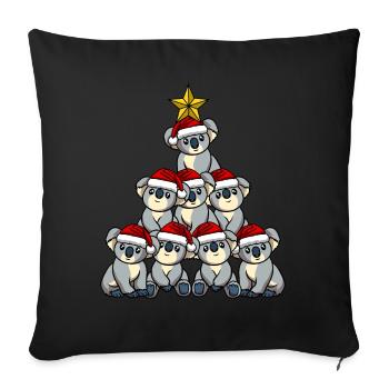 Arbre de Noël Koala - Housse de coussin décorative 45 x 45 cm - noir - Devant