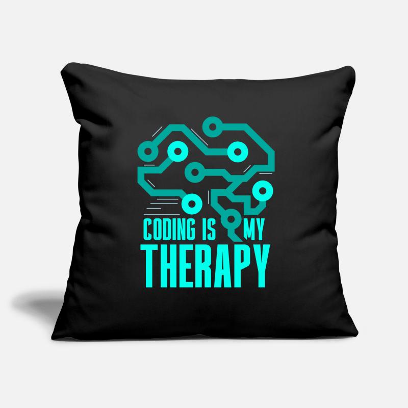 La programmation est mon codeur de codage de thérapie Housse de coussin décorative 45 x 45 cm