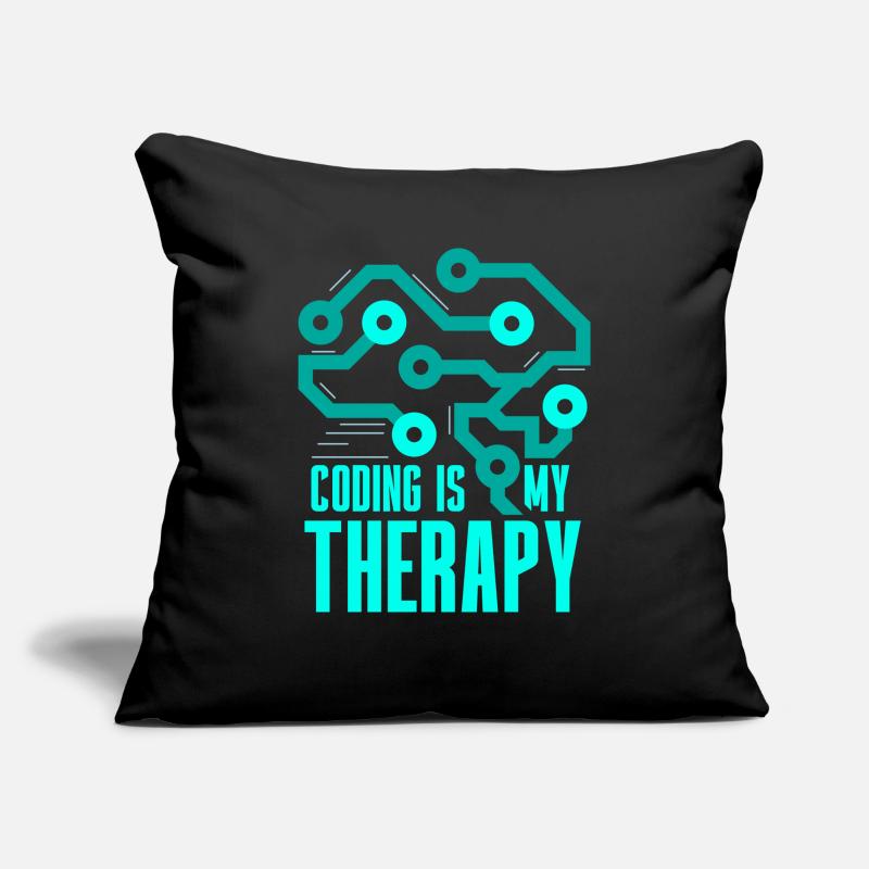 La programmation est mon codeur de codage de thérapie Housse de coussin décorative 45 x 45 cm