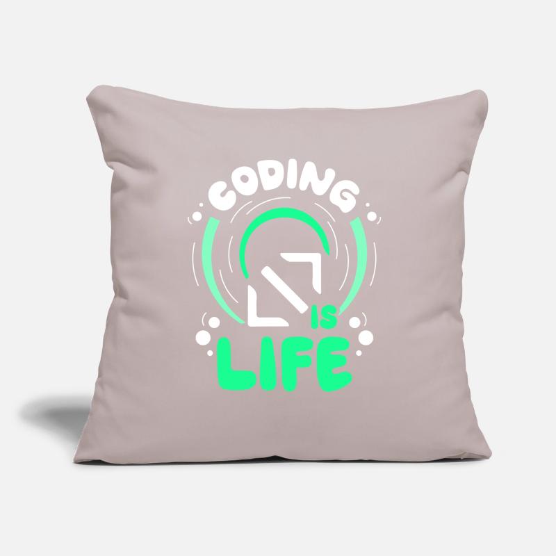 Coding Is Life Code Coder Programmer Sofa pillowcase 17,3'' x 17,3'' (45 x 45 cm)