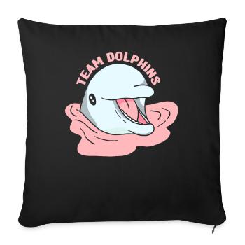 Équipe Dauphins Dolphin Lover Dolphin Dolphin - Housse de coussin décorative 45 x 45 cm - noir - Devant