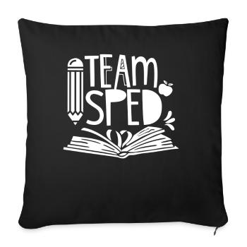 Équipe Éducation de l’enfance en difficulté Éducation de l’enfance en difficulté Enseignante - Housse de coussin décorative 45 x 45 cm - noir - Devant