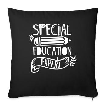 Enseignant expert en éducation de l’enfance en difficulté Enseignant en éducation de l’enfance en difficulté - Housse de coussin décorative 45 x 45 cm - noir - Devant