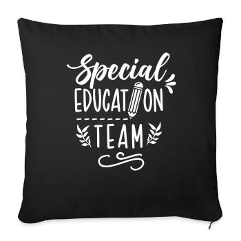 Équipe d’éducation de l’enfance en difficulté Profession d’enseignant en éducation de l’enfance en difficulté - Housse de coussin décorative 45 x 45 cm - noir - Devant