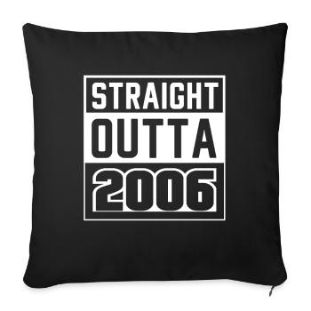 Straight Outta 2006 Birthday 2006 Born 2006 - Sofa pillowcase 17,3'' x 17,3'' (45 x 45 cm) - black - Front
