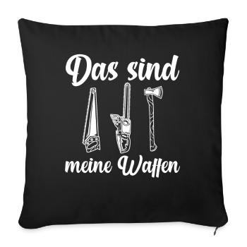 Waldarbeiter Förster Waldarbeit Holzfäller - Sofakissenbezug 45 x 45 cm - Schwarz - Vorne