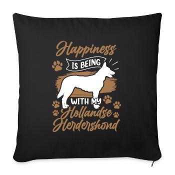 Hollandse Herdershond est heureux - Housse de coussin décorative 45 x 45 cm - noir - Devant