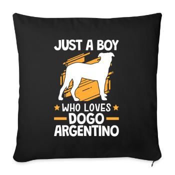 Seulement un garçon qui aime Dogo Argentino - Housse de coussin décorative 45 x 45 cm - noir - Devant