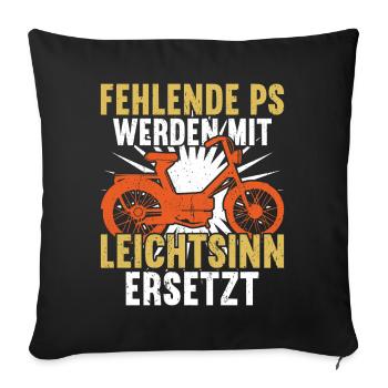 Mofa Mofas Moped Zweirad Mofafahrer Rollerfahrer - Sofakissenbezug 45 x 45 cm - Schwarz - Vorne