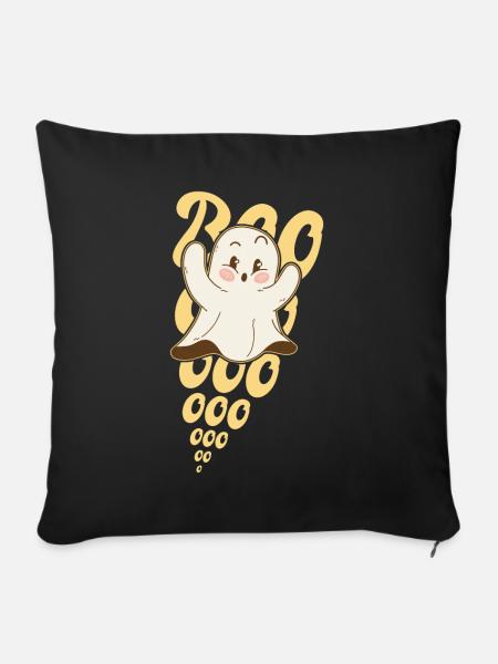 Boo halloween niedlicher geist - Sofakissenbezug 45 x 45 cm - Schwarz