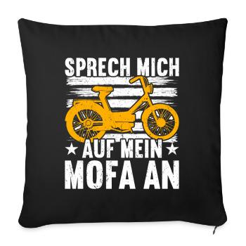 Mofa Mofas Moped Zweirad Mofafahrer Rollerfahrer - Sofakissenbezug 45 x 45 cm - Schwarz - Vorne