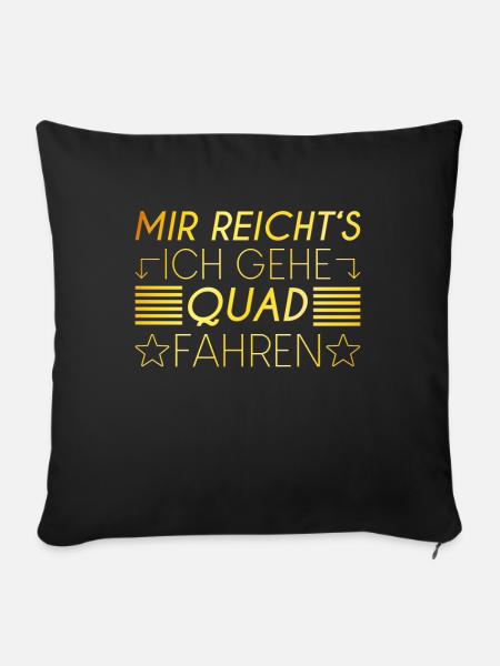 Quad Spruch - Sofakissenbezug 45 x 45 cm - Schwarz