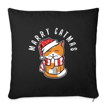 Merry catmas - Sofa pillowcase 17,3'' x 17,3'' (45 x 45 cm) - black - Front