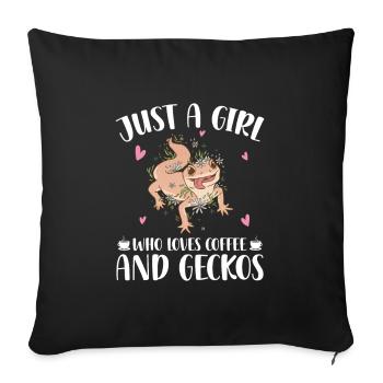 Gecko Liebhaber - Sofakissenbezug 45 x 45 cm - Schwarz - Vorne