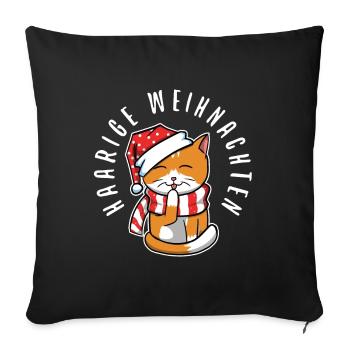 Haarige weihnachten - Sofakissenbezug 45 x 45 cm - Schwarz - Vorne