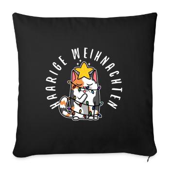 Haarige weihnachten - Sofakissenbezug 45 x 45 cm - Schwarz - Vorne