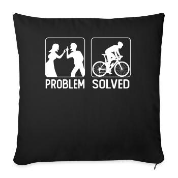 Drôle de vélo de route à vélo - Housse de coussin décorative 45 x 45 cm - noir - Devant