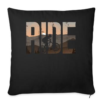Enduro VTT VTT Équitation - Housse de coussin décorative 45 x 45 cm - noir - Devant