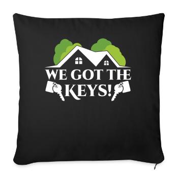 Nous avons l’hôte propriétaire clé - Housse de coussin décorative 45 x 45 cm - noir - Devant