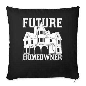 Future Homeowner Homeowner Landlord - Sofa pillowcase 17,3'' x 17,3'' (45 x 45 cm) - black - Front