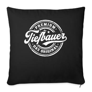 Tiefbauer Original Vintage Tiefbau - Sofakissenbezug 45 x 45 cm - Schwarz - Vorne