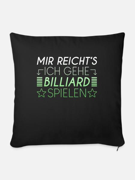 Billiard Spruch - Sofakissenbezug 45 x 45 cm - Schwarz