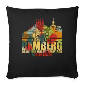 Bamberg Ville de Bamberg - Housse de coussin décorative 45 x 45 cm - noir - Devant